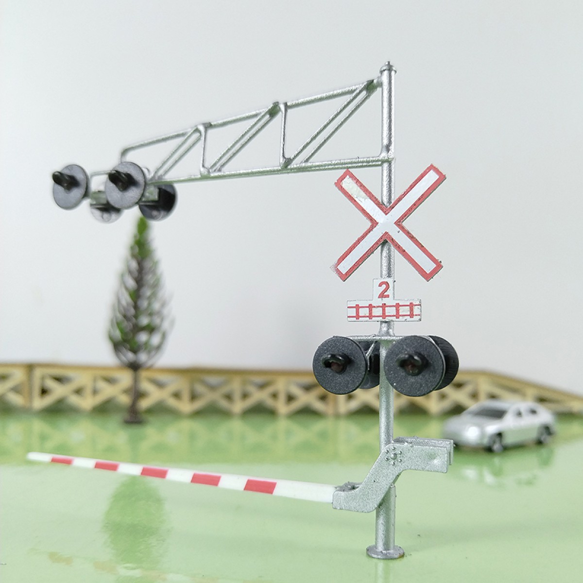 1 x HO scale railroad Canada cantilever grade crossing signal gate stop #CA27DG